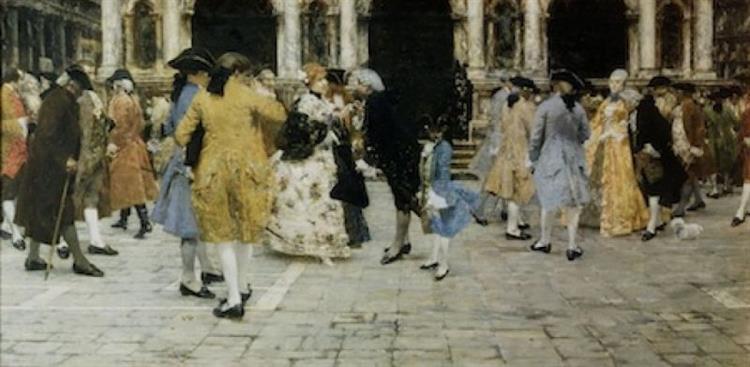 The square during the 1700s, 1884 - Giacomo Favretto
