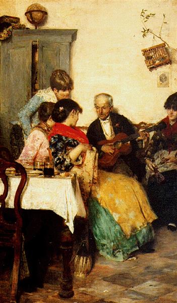 Music in the family, 1883 - Giacomo Favretto