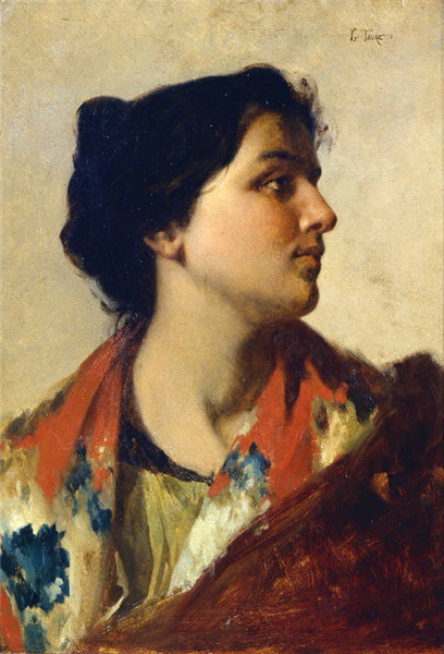 Portrait of a young woman, 1875 - 1880 - Giacomo Favretto