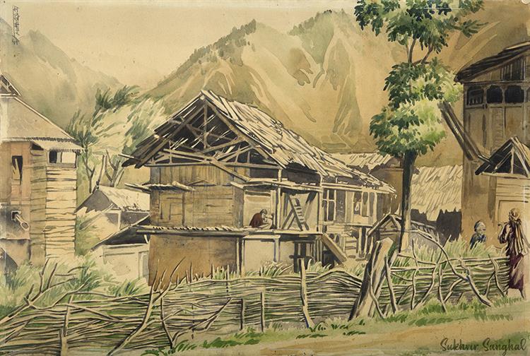 Kashmir huts, 1949 - Sukhvir Sanghal