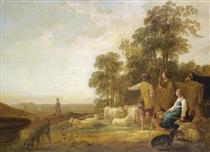 Landscape with Shepherds and Shepherdesses near a Well - Aelbert Cuyp