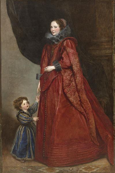 A Genoese Lady with Her Child - Antoine van Dyck