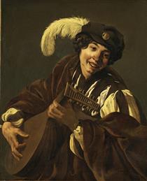 A Boy Playing the Lute. Hearing - Hendrick Terbrugghen
