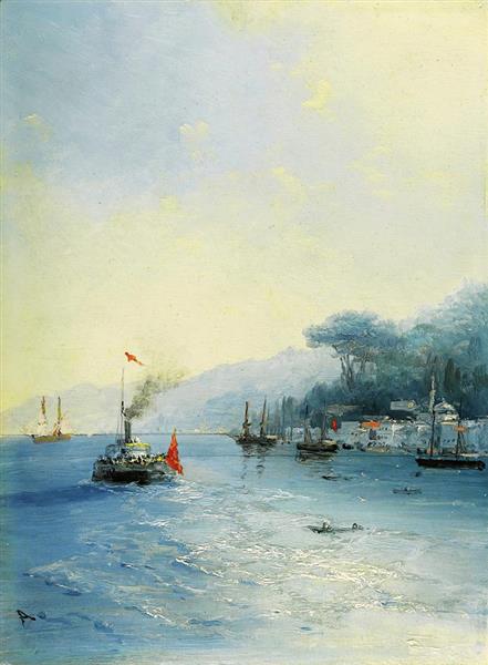 Shipping on the Bosphorus Constantinople - Ivan Konstantinovich Aivazovskii