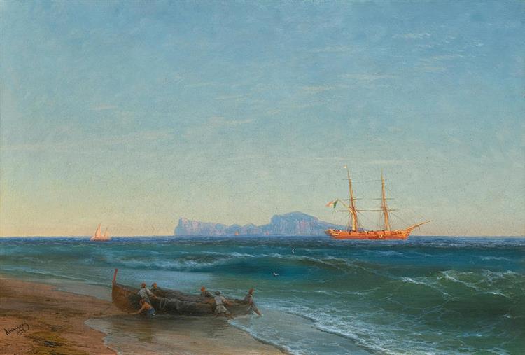 View of Capri - Iwan Konstantinowitsch Aiwasowski