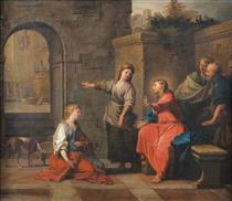 Christ in the home of Martha and Mary - Jean-Bernard Restout
