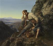 The Robber and His Child - Carl Friedrich Lessing