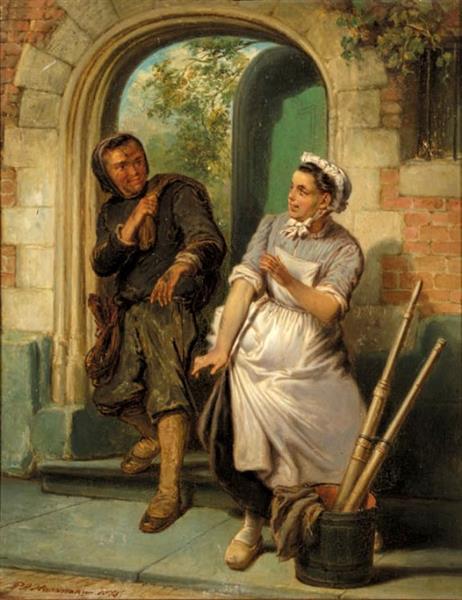 Chimney Sweeper and the Maid, 1876 - Pieter Haaxman