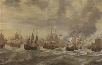 Episode from the Four Days' Naval Battle of June 1666 - Willem van de Velde the Younger