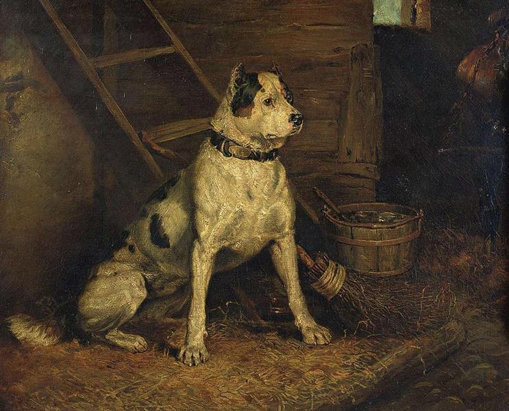 A dog in a stable - Эдвин Генри Ландсир