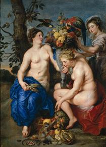 Ceres with two nymphs - Frans Snyders