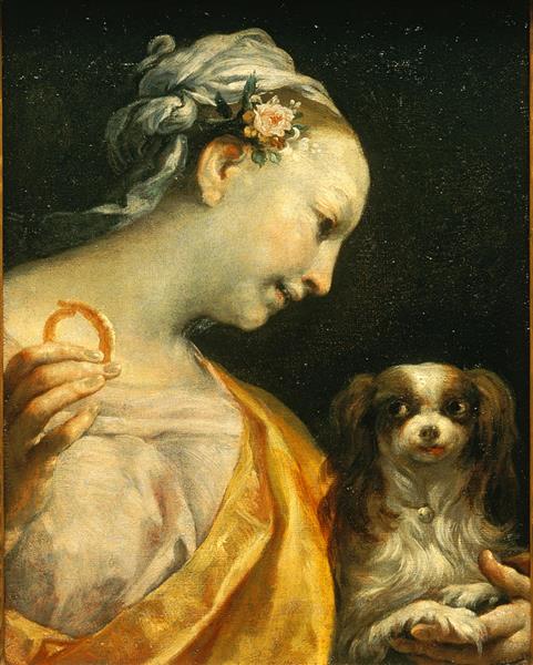 A Lady with a Dog - Giuseppe Maria Crespi