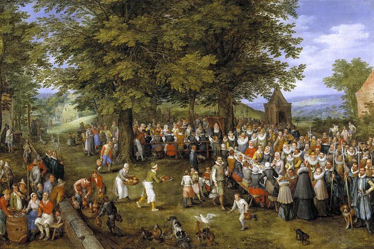 Peasant Wedding Banquet with the Archdukes - Jan Brueghel el Viejo