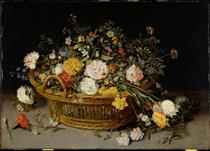 A Basket of Flowers - Jan Brueghel le Jeune