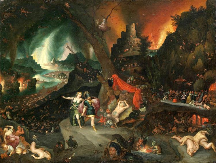 Aeneas and the Sibyl in the Underworld - Jan Brueghel el Joven