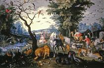 The Animals Entering Noahs Ark - Jan Brueghel, o Jovem