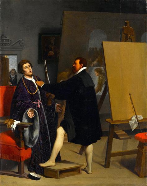 Aretino in the Studio of Tintoretto, 1848 - 安格爾