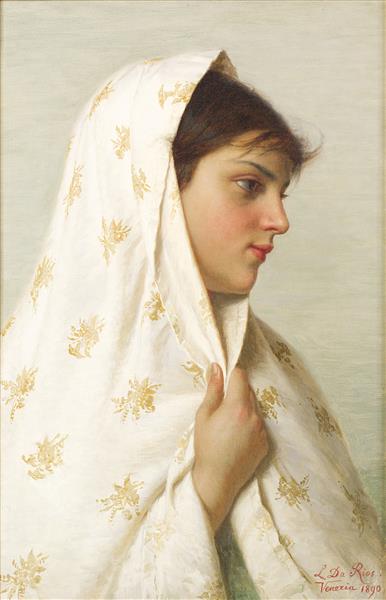 Girl with shawl, 1890 - Luigi Da Rios