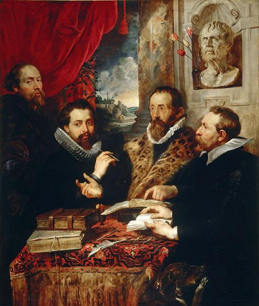 Selfportrait with brother Philipp, Justus Lipsius and another scholar, 1611 - Peter Paul Rubens