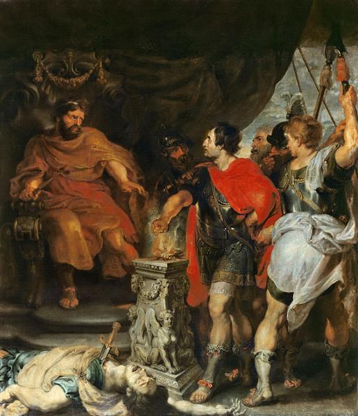 Mucius Scaevola Before Porsenna - Pierre Paul Rubens