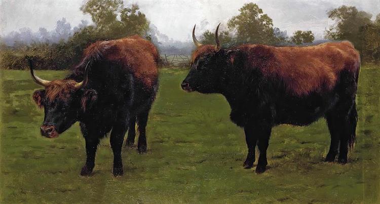Two Bulls Grazing - Rosa Bonheur