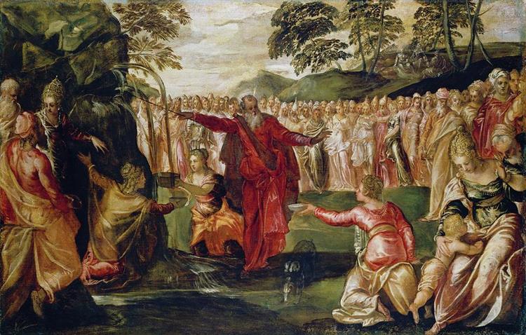 Moses Striking the Rock - Le Tintoret
