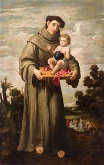 Saint Anthony of Padua with child - Франсиско Эррера