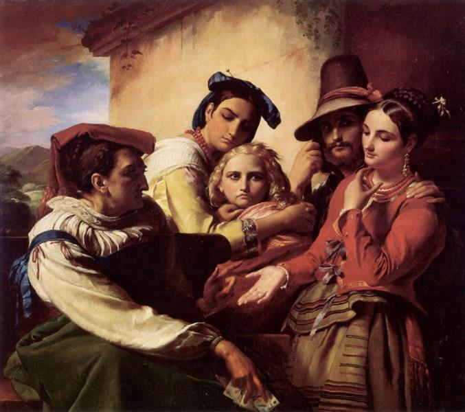 The fortune teller, 1849 - Франсуа-Жозеф Навез