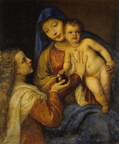 Madonna and Child with Mary Magdalene, c.1560 - Titien