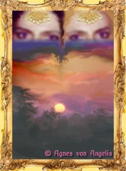 Violet eyes of Indian goddess Lakshmi on the sky, c.2007 - Agnes von Angelis