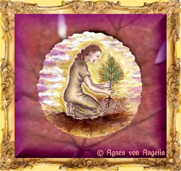 Icon of a Goddess Ceres the tree planter, c.2002 - Agnes von Angelis