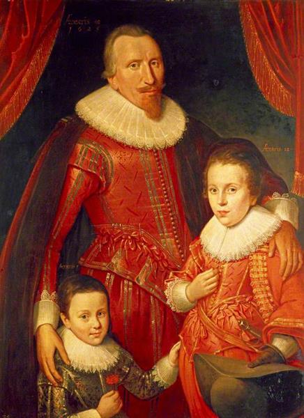 George Seton (1584–1650), 8th Lord Seton and 3rd Earl of Winton, Royalist, with his Sons, George (1613–1648), Lord Seton, and Alexander (1620–1691), 1st Viscount Kingston, Royalists - Adam de Colone