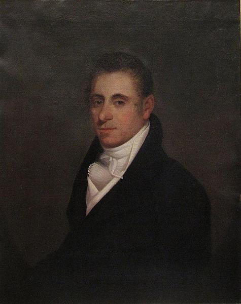 Portrait of a seated gentleman, with ruffled white collar - Ezra Ames