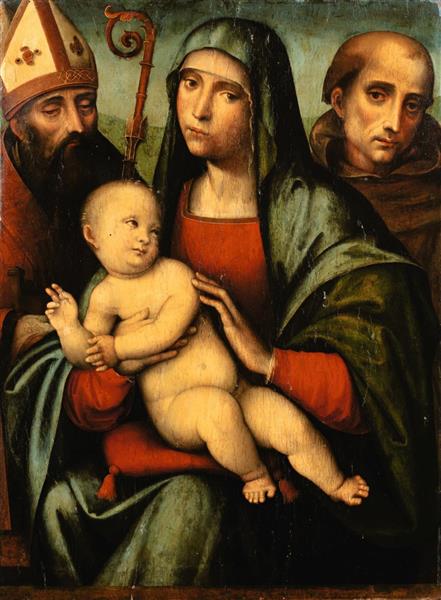 Virgin and Child with San Petronio and Saint Francis - Francesco Francia