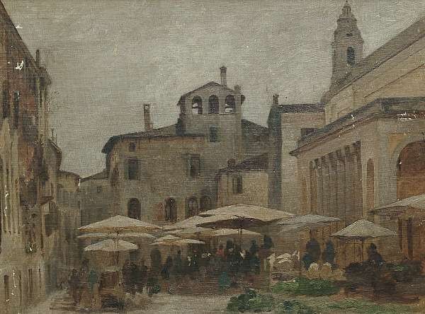A market in a piazza - Georg Dehn