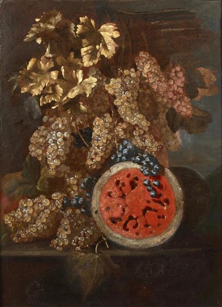 Composition aux grappes de raisins et à la pastèque - Giovanni Battista Ruoppolo