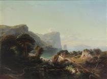 Landscape. Possibly Naple - Johann Hermann Carmiencke
