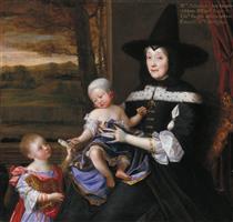 La señora Salesbury con sus nietos - John Michael Wright
