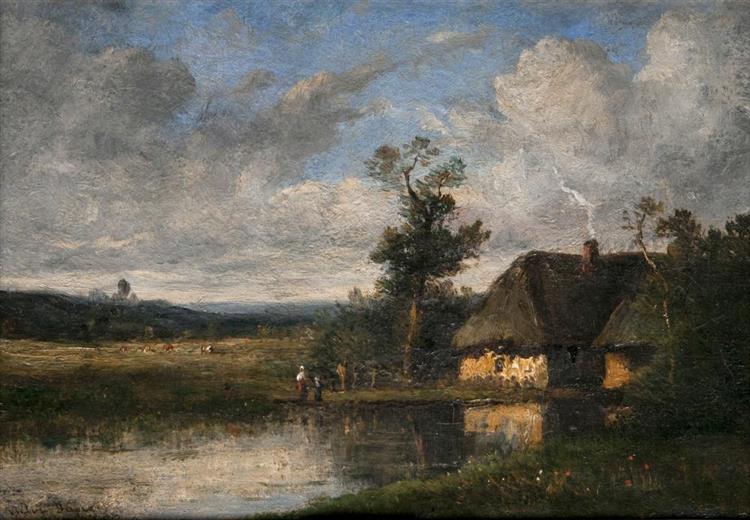 Rural Idyl by a Pond - Léon-Victor Dupré