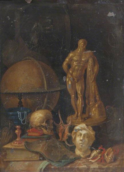 A Vanitas with a Model of the Farnese Hercules - Pieter Gerritsz. van Roestraten