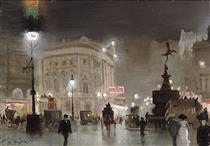 Piccadilly Circus at night - George Hyde Pownall