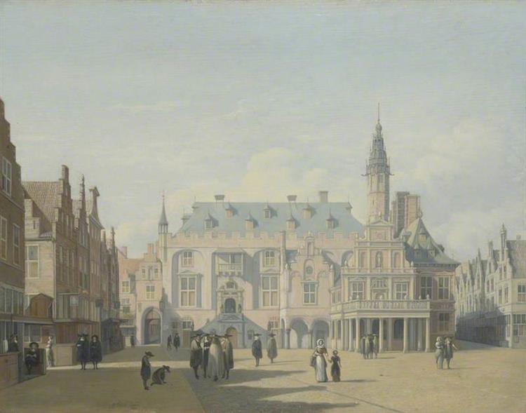 The Market Place and Town Hall, Haarlem - Gerrit Berckheyde