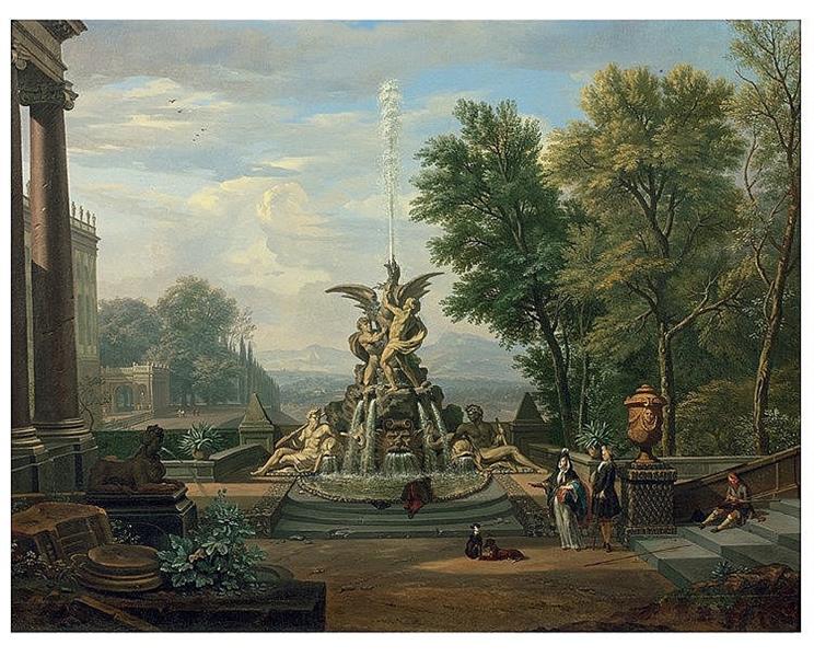 Fontaine dans un parc - Isaac de Moucheron