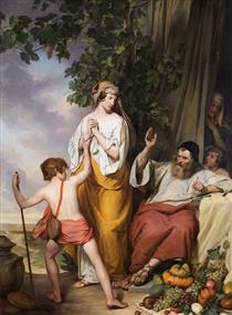 Abraham rejects Hagar and Ismael - Josef Danhauser