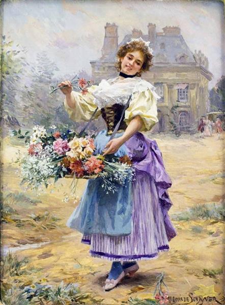 The Flower Girl - Louis de Schryver