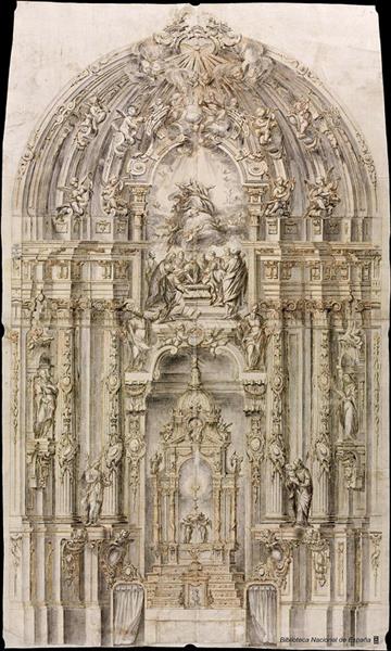 Proyecto para el retablo mayor de la Iglesia Parroquial de la Asunción de Segura (Guipúzcoa) - Miguel de Irazusta