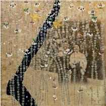 5.Nostalgia Tying the Knots 130.3í┐130.3cm, Photo Printed on Canvas, Acrylic, Mother of Pearl, 2020 - Oh Myung Hee