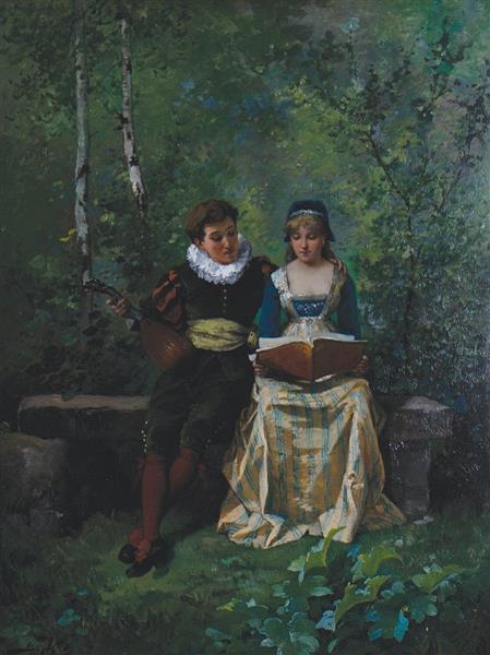Lovers in a Garden - Pierre-Marie Beyle