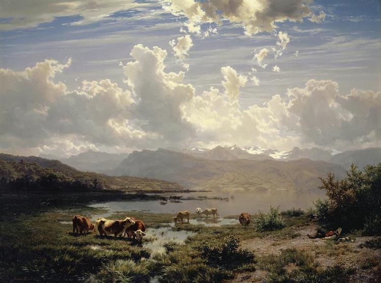 Landscape at Lake of Lucerne - Robert Zund