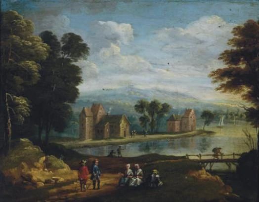 Panoramic river landscape; and a companion - The Monogrammist M.B.